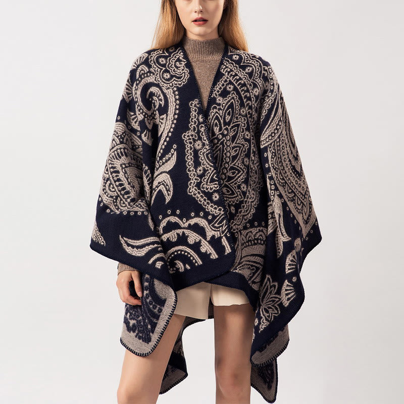 Écharpe enveloppante en cachemire tibétain Buddha Stones et fleurs de cajou pour l'automne et l'hiver - BurlyWood - 130*150 cm - image 0