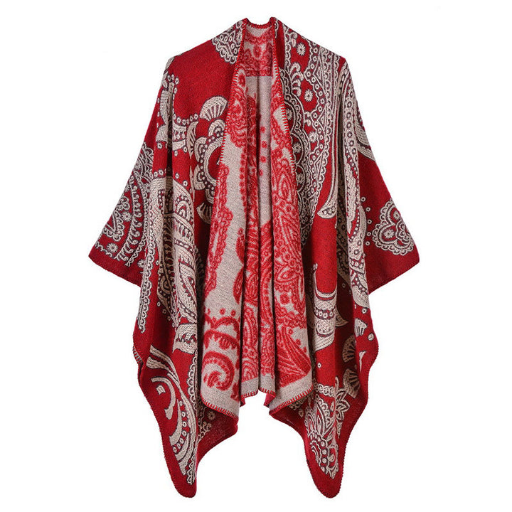 Écharpe enveloppante en cachemire tibétain Buddha Stones et fleurs de cajou pour l'automne et l'hiver