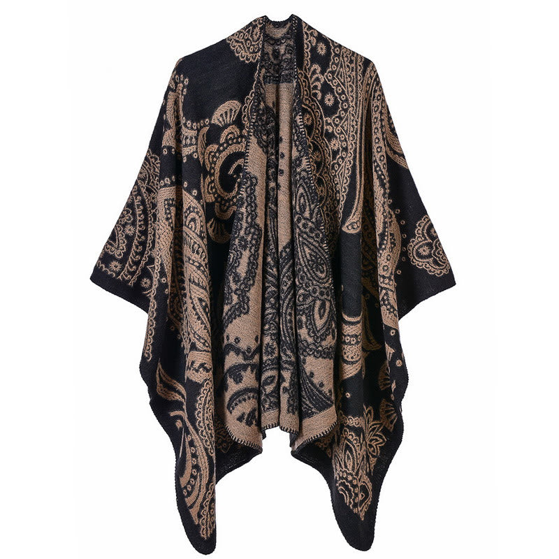 Écharpe enveloppante en cachemire tibétain Buddha Stones et fleurs de cajou pour l'automne et l'hiver - image 6