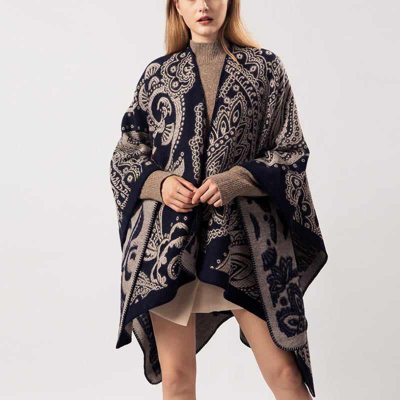 Écharpe enveloppante en cachemire tibétain Buddha Stones et fleurs de cajou pour l'automne et l'hiver - image 5