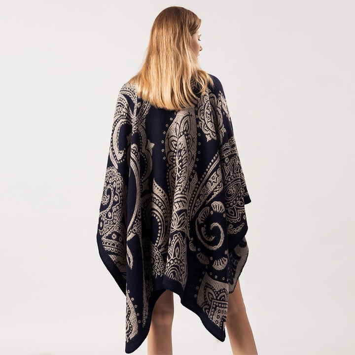 Écharpe enveloppante en cachemire tibétain Buddha Stones et fleurs de cajou pour l'automne et l'hiver - image 3