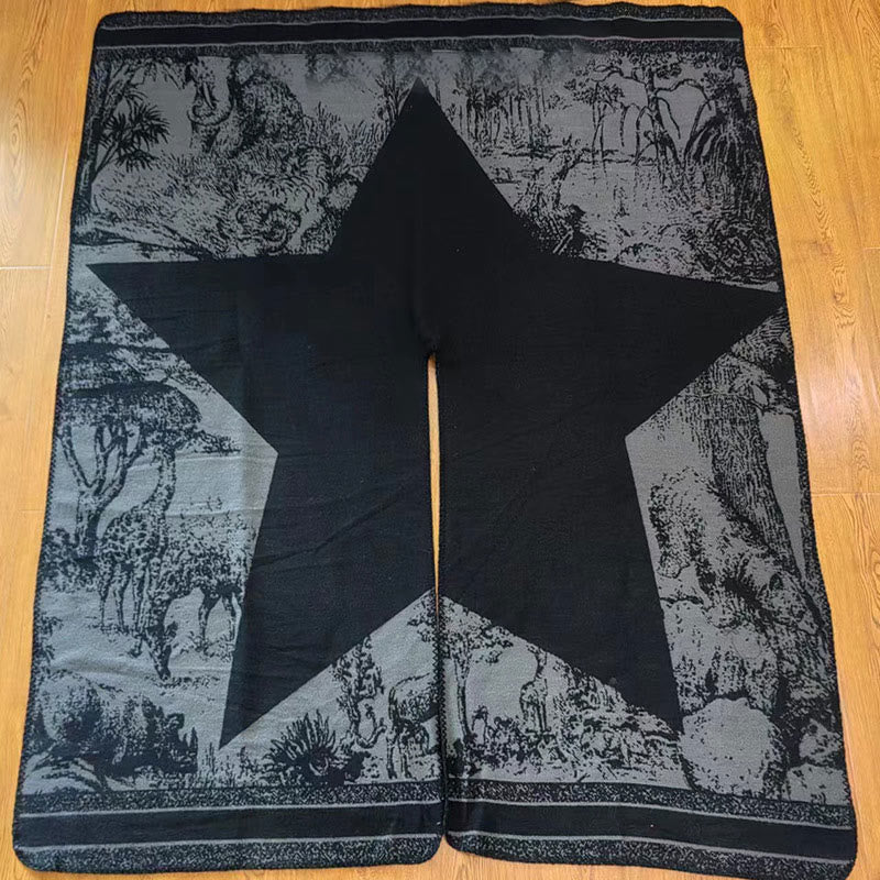 Écharpe double face en forme de cerf sika noir et gris Buddha Stones pour l'automne et l'hiver - image 16