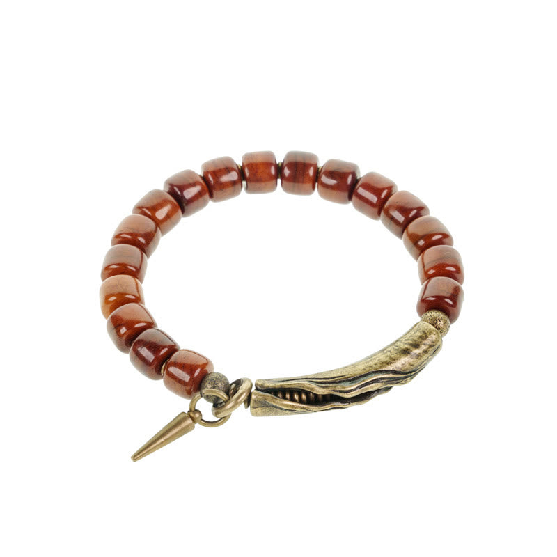 Bracelet de force avec pendentif cône en cuivre et perles en Buddha Stones