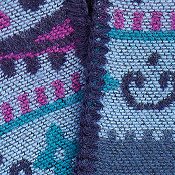 Écharpe enveloppante chaude et douce Buddha Stones et rayures horizontales géométriques tibétaines à motifs de fleurs pour l'automne et l'hiver