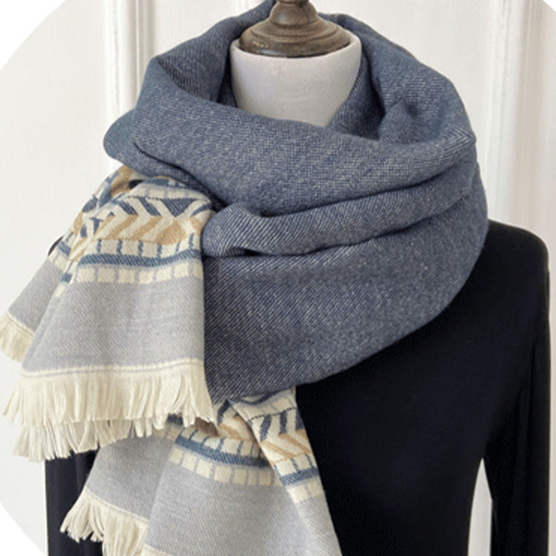 Écharpe enveloppante chaude et confortable avec motif géométrique en losange et Buddha Stones - image 12