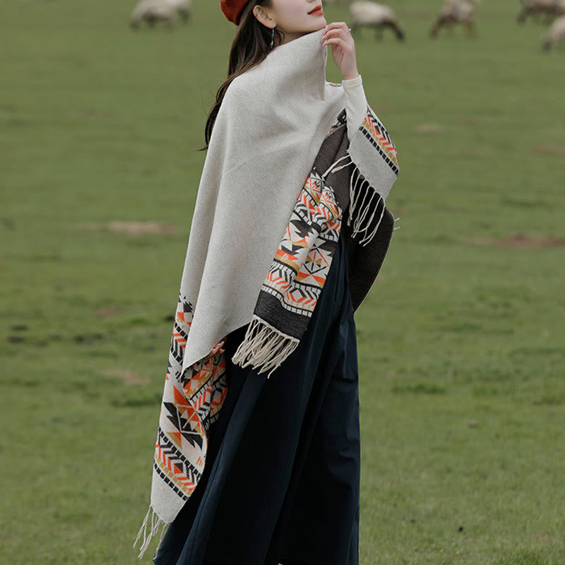 Écharpe enveloppante chaude et confortable avec motif géométrique en losange et Buddha Stones - image 20