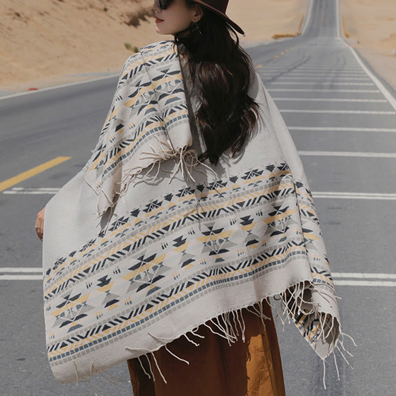 Écharpe enveloppante chaude et confortable avec motif géométrique en losange et Buddha Stones - image 16