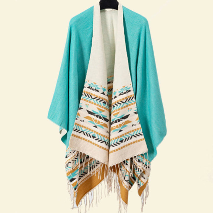 Écharpe enveloppante chaude et confortable avec motif géométrique en losange et Buddha Stones