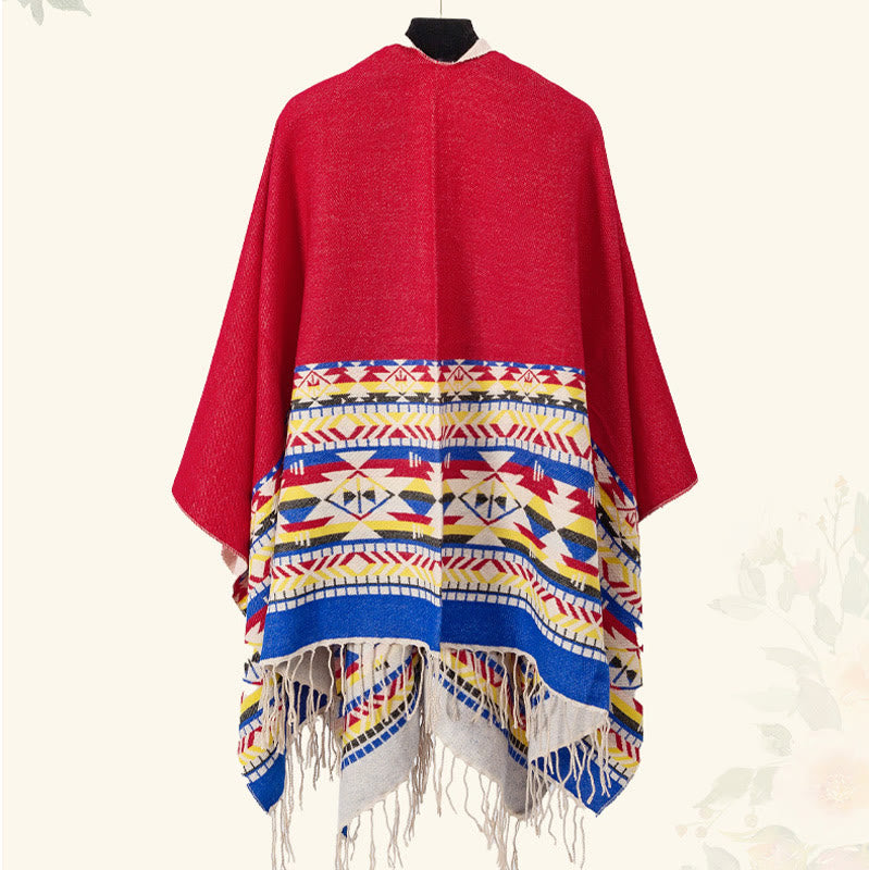 Écharpe enveloppante chaude et confortable avec motif géométrique en losange et Buddha Stones - image 33