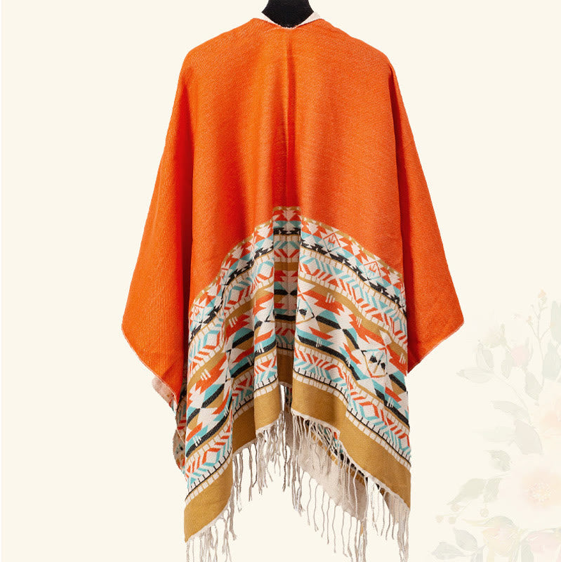 Écharpe enveloppante chaude et confortable avec motif géométrique en losange et Buddha Stones