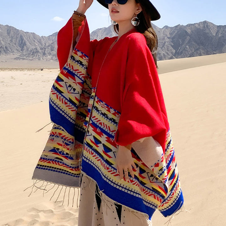 Écharpe enveloppante chaude et confortable avec motif géométrique en losange et Buddha Stones - image 31