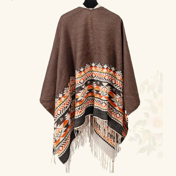 Écharpe enveloppante chaude et confortable avec motif géométrique en losange et Buddha Stones