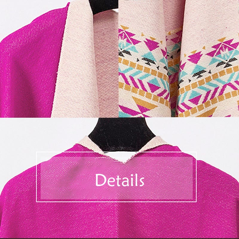 Écharpe enveloppante chaude et confortable avec motif géométrique en losange et Buddha Stones - image 45