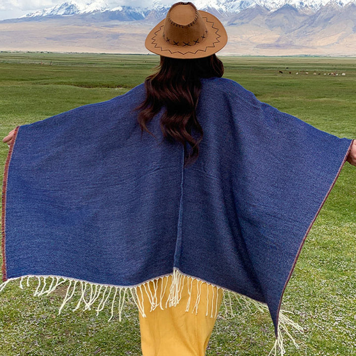 Écharpe enveloppante confortable avec poches et Buddha Stones, motif géométrique rond et mandala tibétain, pour l'automne et l'hiver - image 36