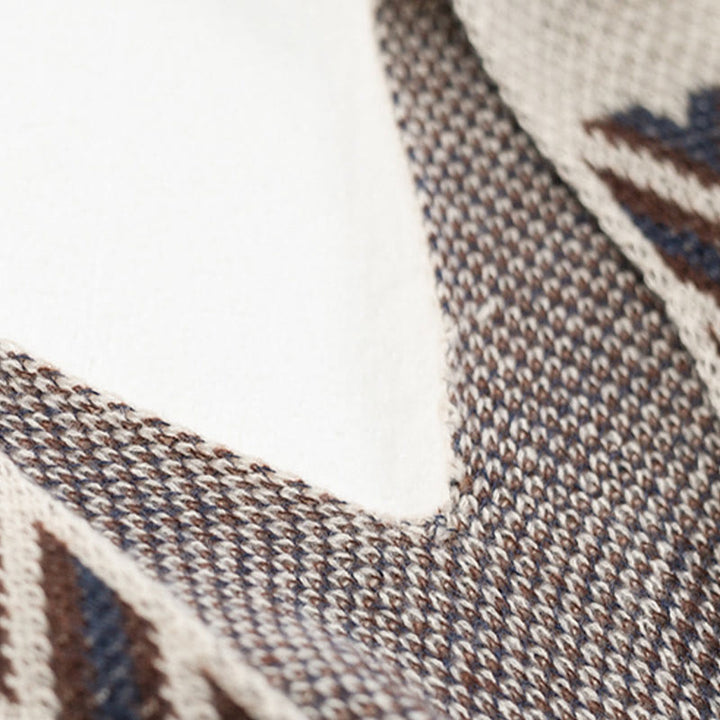 Châle à franges géométriques à rayures et vagues tibétaines en Buddha Stones pour l'automne et l'hiver - image 16