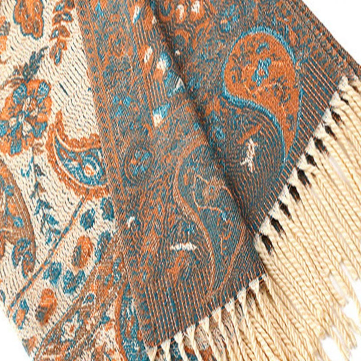 Écharpe enveloppante douce et confortable Buddha Stones, fleurs de cajou tibétaines, feuilles de vigne, glands, automne et hiver - image 24