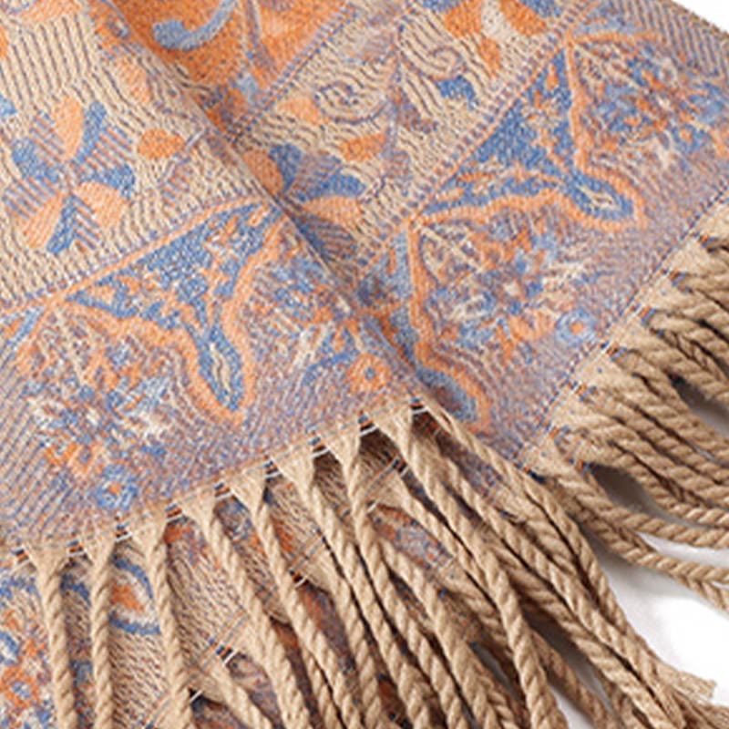 Écharpe douce à pompons en Buddha Stones et fleurs de cajou tibétaines, motif vigne, châle, automne et hiver - image 25