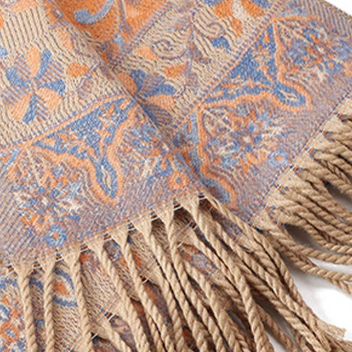 Écharpe douce à pompons en Buddha Stones et fleurs de cajou tibétaines, motif vigne, châle, automne et hiver - image 25