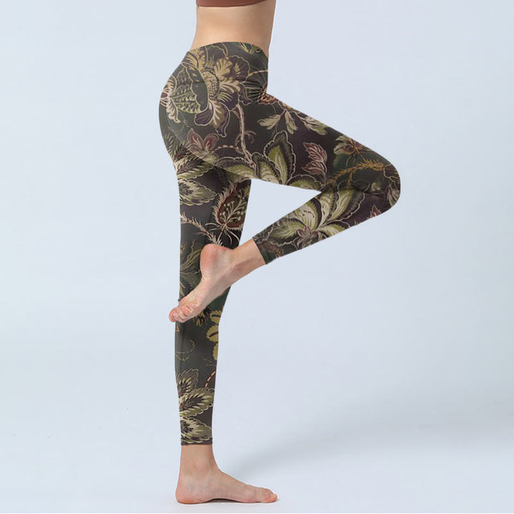 Pantalon de yoga pour femme avec imprimé floral et Buddha Stones - image 3