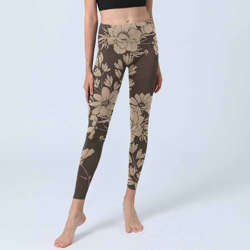 Leggings de sport et de fitness à imprimé Buddha Stones Flowers Blossom pour femme - image 15