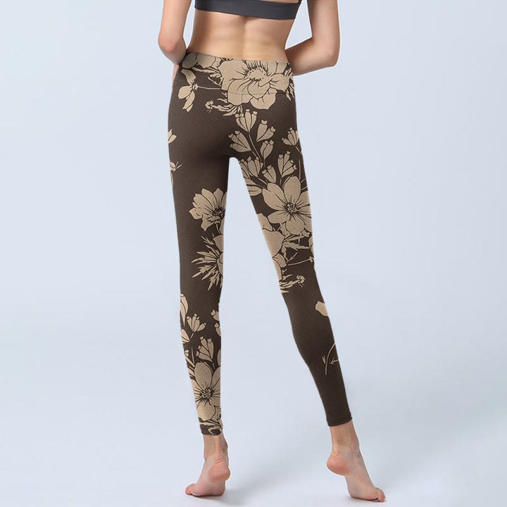Leggings de sport et de fitness à imprimé Buddha Stones Flowers Blossom pour femme - image 16