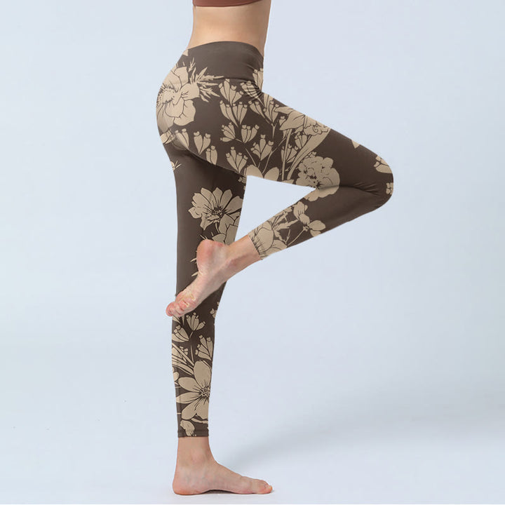 Leggings de sport et de fitness à imprimé Buddha Stones Flowers Blossom pour femme - image 13