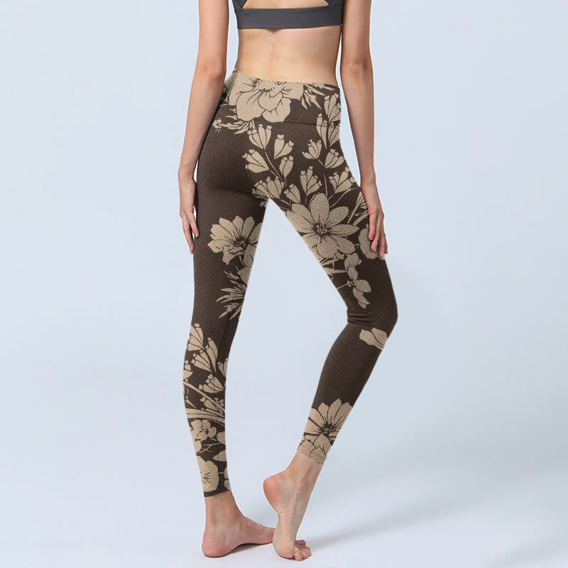 Leggings de sport et de fitness à imprimé Buddha Stones Flowers Blossom pour femme - image 14