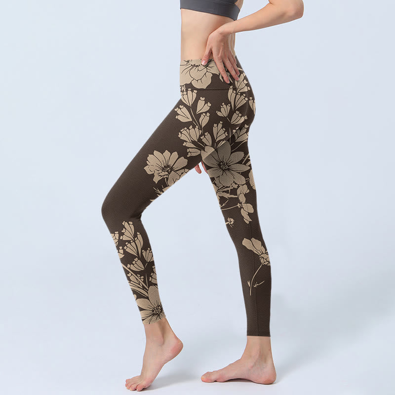 Leggings de sport et de fitness à imprimé Buddha Stones Flowers Blossom pour femme - image 12