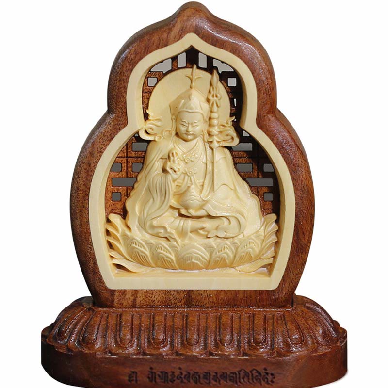 Buddha Stones Guru Rinpoché bouddha Padmasambhavan sérénité bois gravé Statue Figurine décoration - image 6