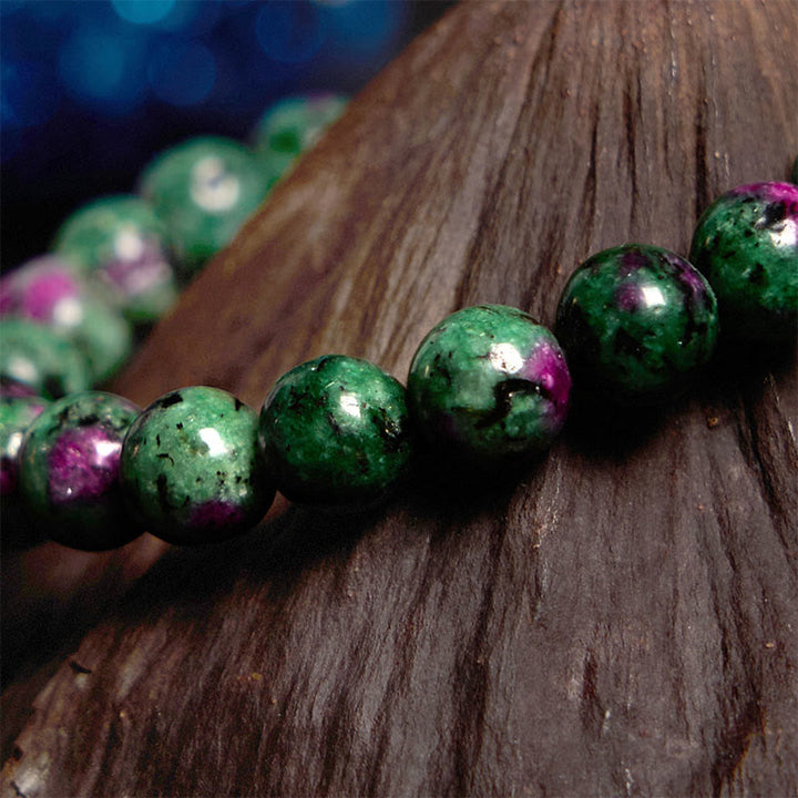 Bracelet de connexion en rubis et zoïsite Buddha Stones