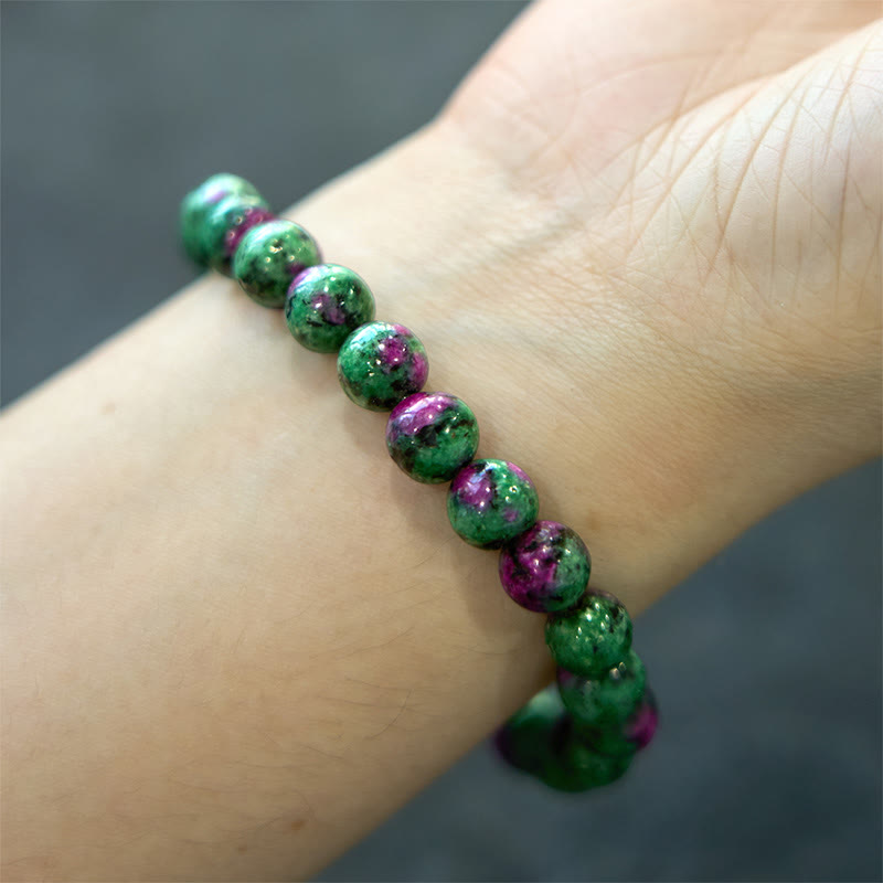 Bracelet de connexion en rubis et zoïsite Buddha Stones