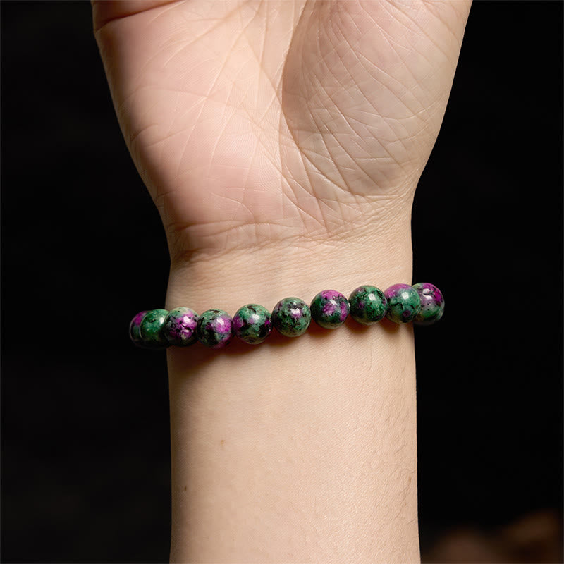 Bracelet de connexion en rubis et zoïsite Buddha Stones