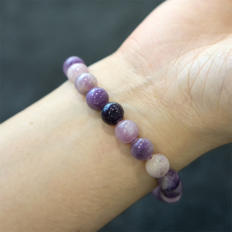 Bracelet positif en pierre de mica violet Buddha Stones