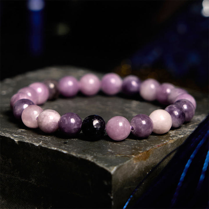 Bracelet positif en pierre de mica violet Buddha Stones