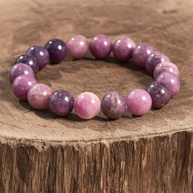 Bracelet positif en pierre de mica violet Buddha Stones