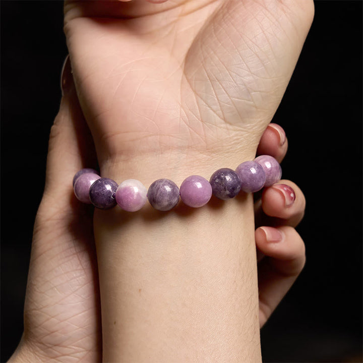Bracelet positif en pierre de mica violet Buddha Stones