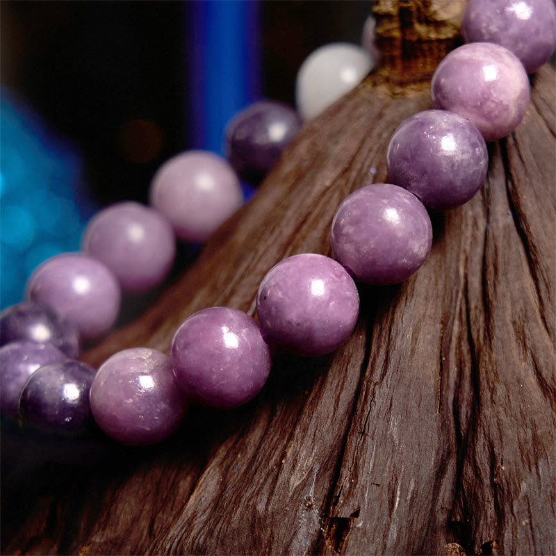 Bracelet positif en pierre de mica violet Buddha Stones