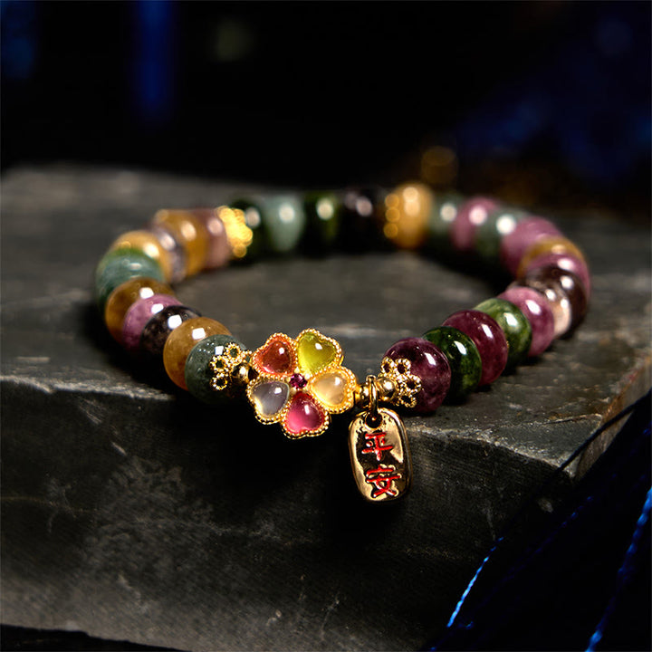 Bracelet Buddha Stones Tourmaline Jade Safe And Well Love