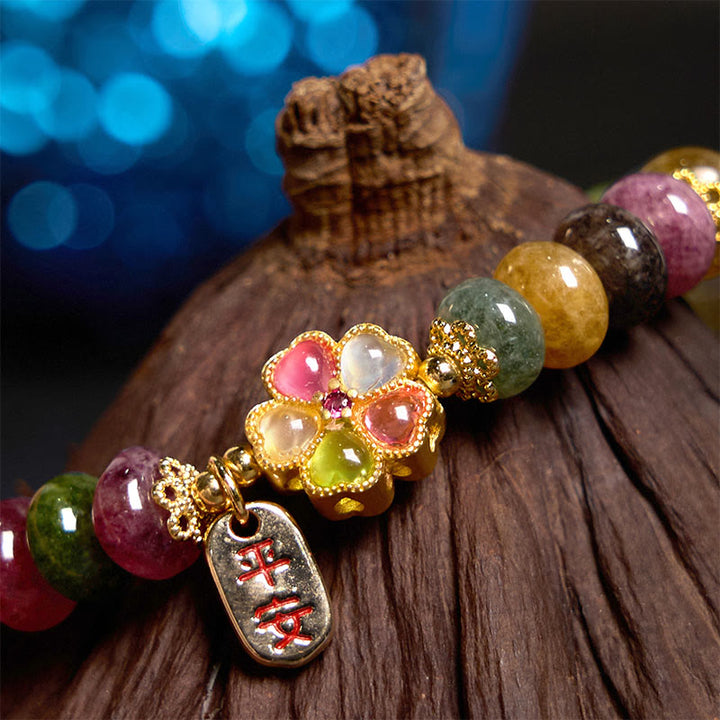 Bracelet Buddha Stones Tourmaline Jade Safe And Well Love