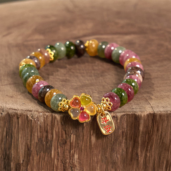 Bracelet Buddha Stones Tourmaline Jade Safe And Well Love