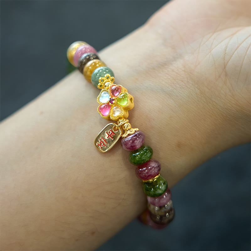 Bracelet Buddha Stones Tourmaline Jade Safe And Well Love
