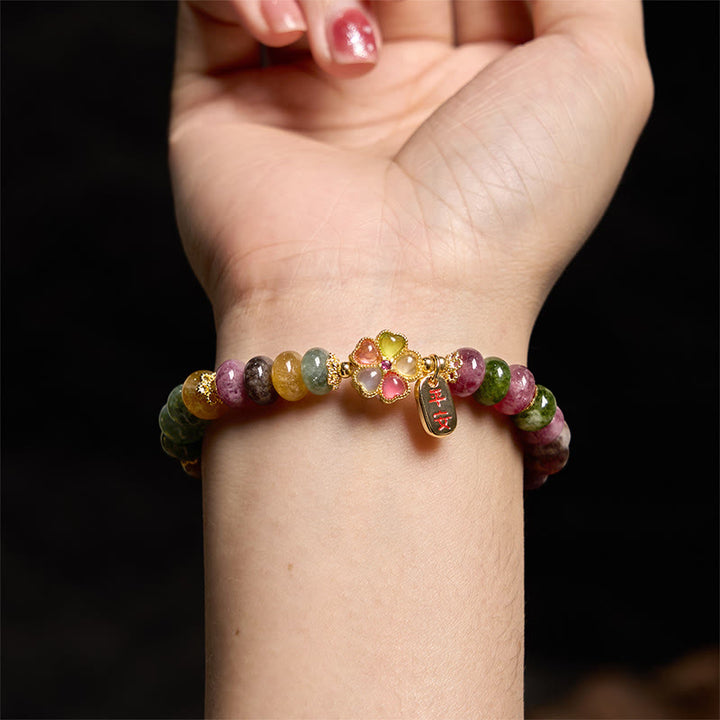 Bracelet Buddha Stones Tourmaline Jade Safe And Well Love