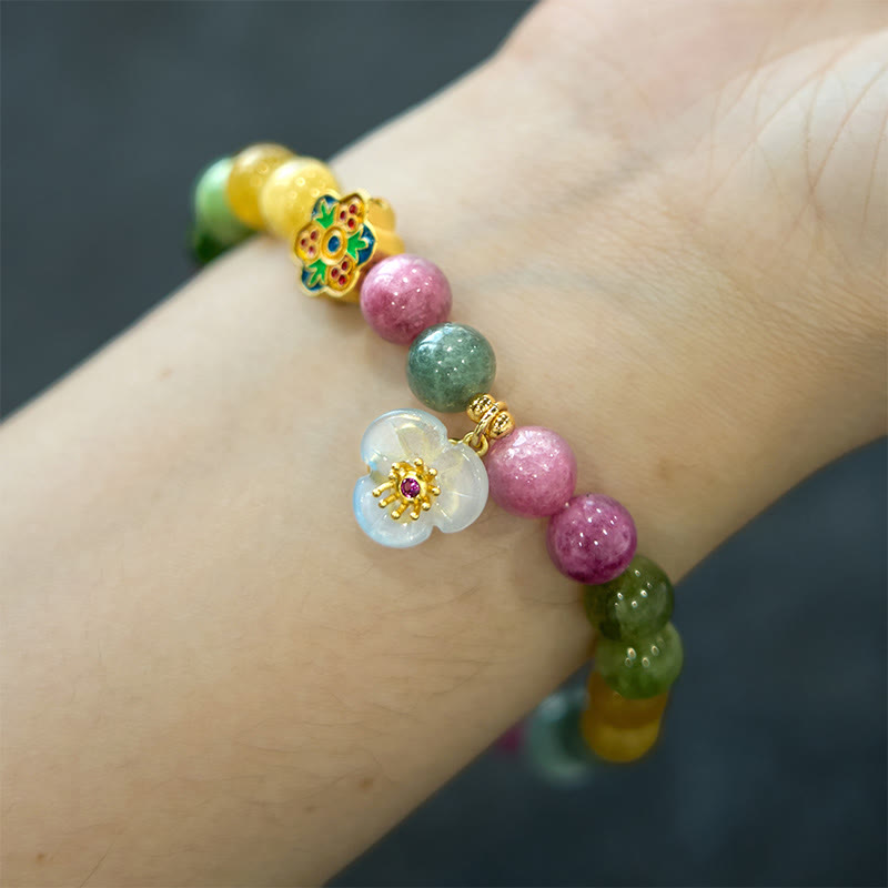 Bracelet Fleur de Sagesse Tourmaline Buddha Stones