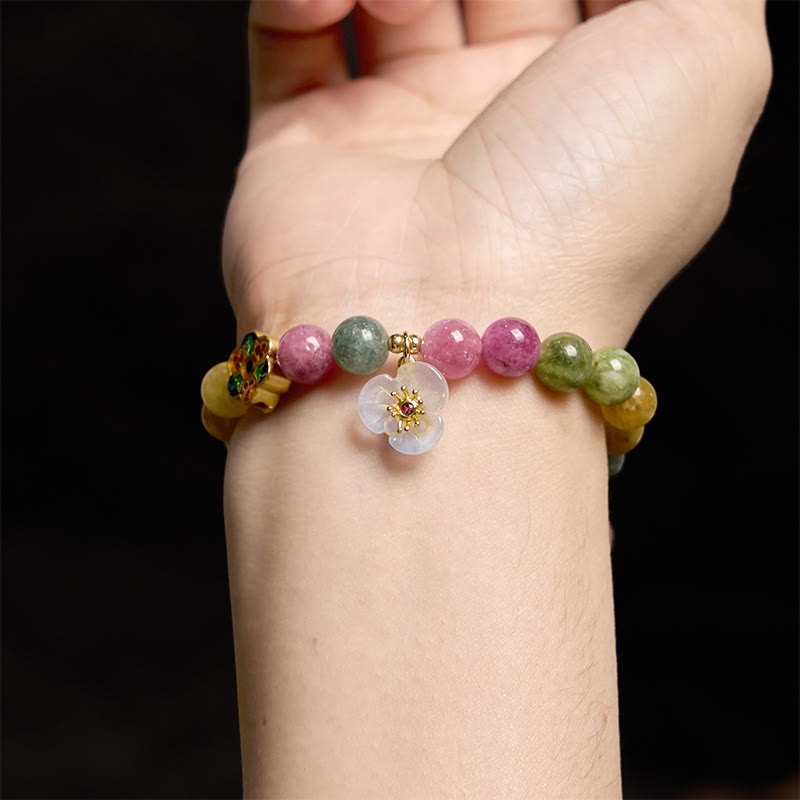 Bracelet Fleur de Sagesse Tourmaline Buddha Stones
