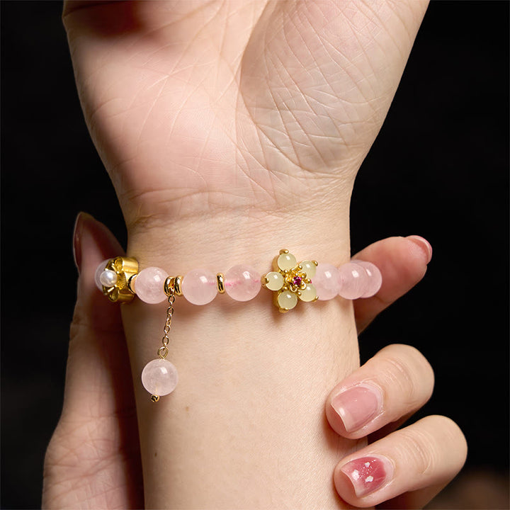 Bracelet de chaleur en cristal rose et citrine Buddha Stones - image 6