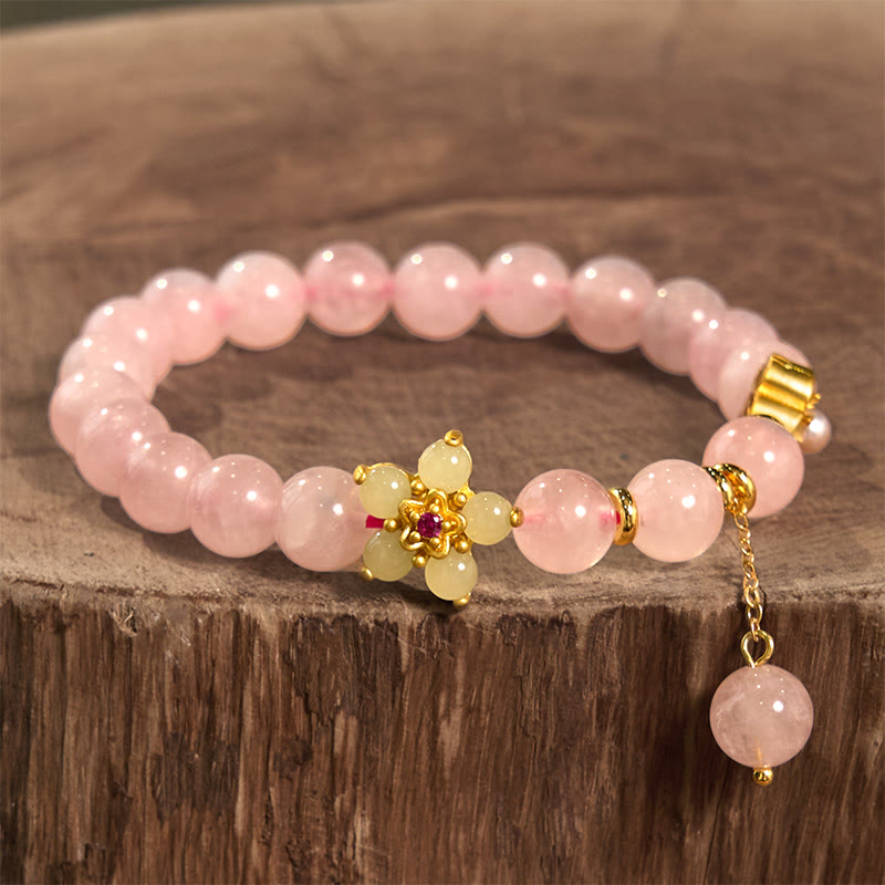 Bracelet de chaleur en cristal rose et citrine Buddha Stones - image 1