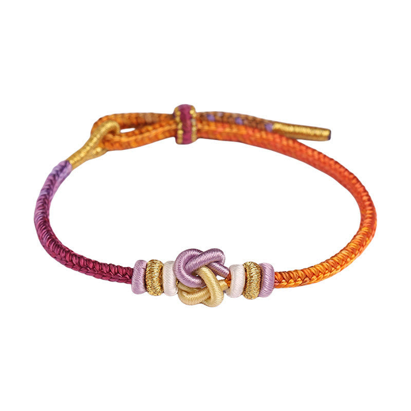 Bracelet tressé de protection en forme de cœur avec Buddha Stones colorées