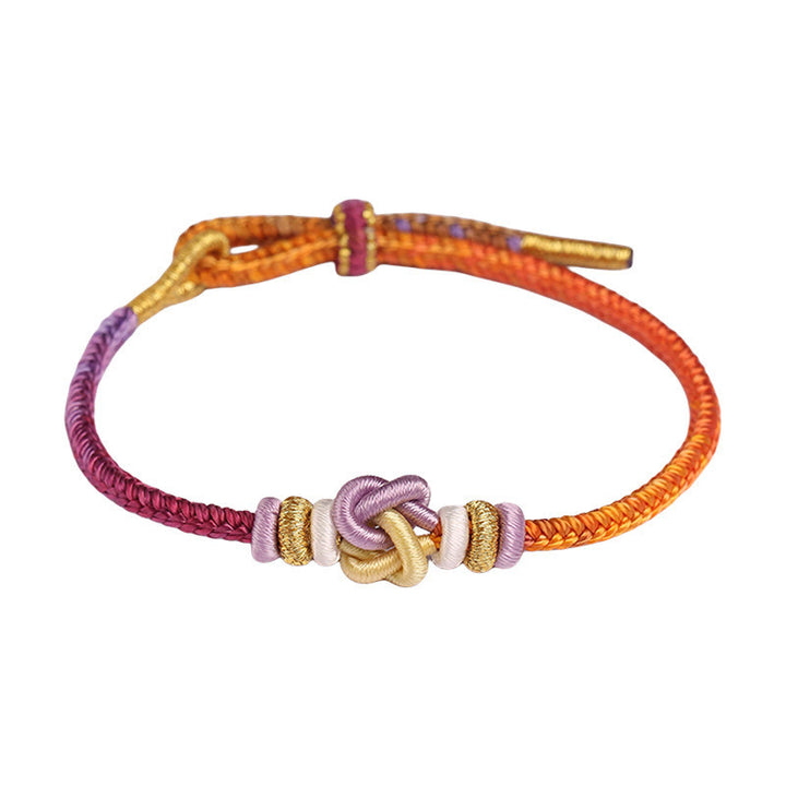 Bracelet tressé de protection en forme de cœur avec Buddha Stones colorées