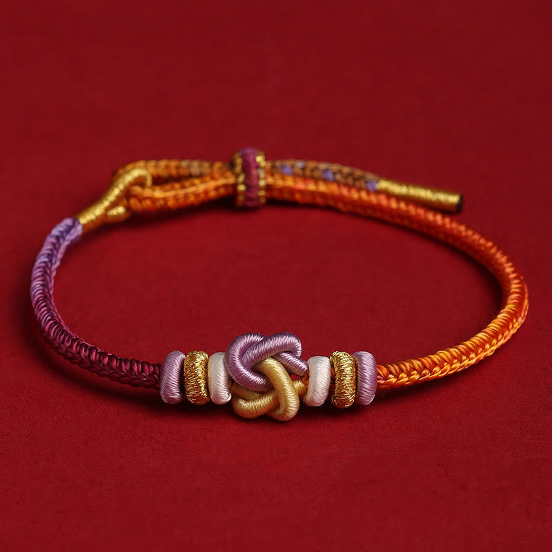 Bracelet tressé de protection en forme de cœur avec Buddha Stones colorées