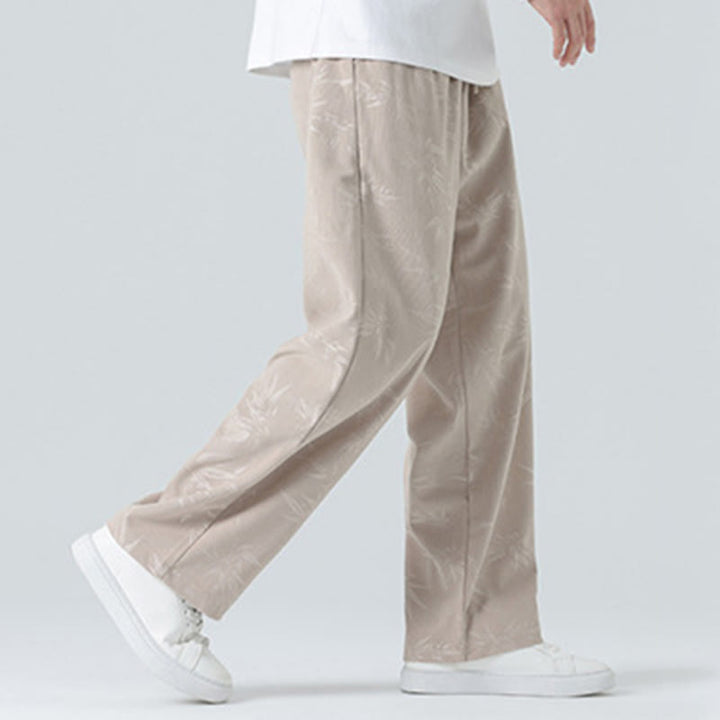 Pantalon large en velours côtelé pour homme avec poches et motif bambou et Buddha Stones - image 5